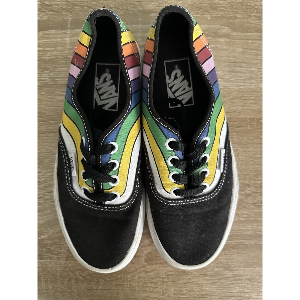 VANS Rainbow Shoes Women's 6 Men's 4.5 Black Low Lace Up Sneakers EU 36 UK 3.5